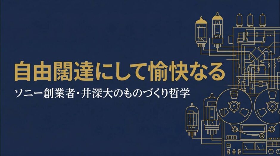 ソニー創業者・井深大の書籍『自由闊達にして愉快なる 私の履歴書』を紹介する記事のアイキャッチ画像
