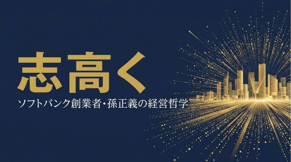 ソフトバンク創業者・孫正義さんの書籍『志高く 孫正義正伝 決定版』を紹介する記事のアイキャッチ画像