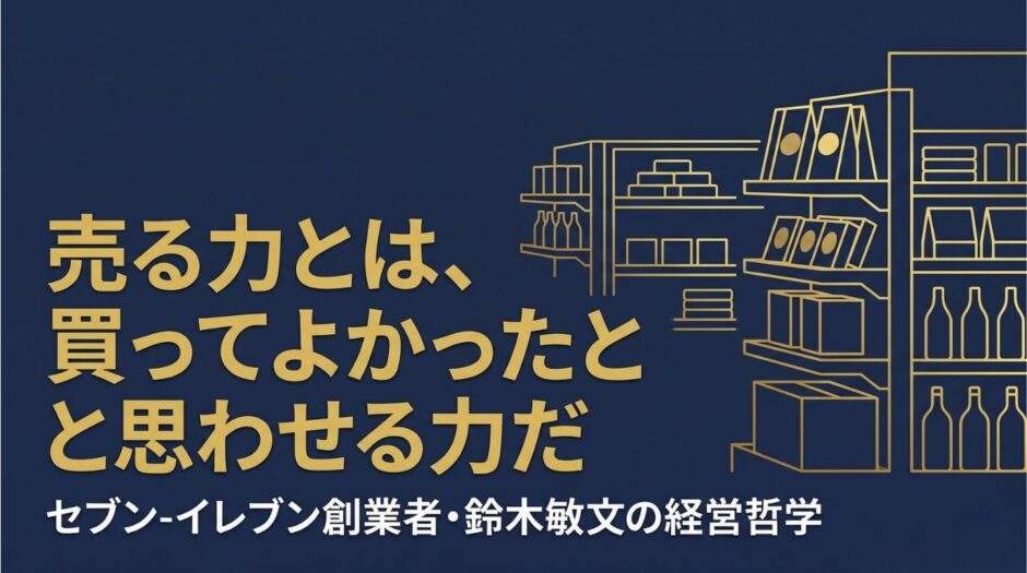 セブン-イレブン創業者・鈴木敏文さんの書籍『売る力 心をつかむ仕事術』を紹介する記事のアイキャッチ画像
