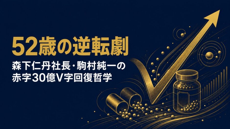 森下仁丹株式会社代表取締役社長・駒村純一さんの著書『赤字30億円からV字復活させた逆転発想の人材・組織改革術』（日経BP社）を紹介するceobooks.jpの記事アイキャッチ画像