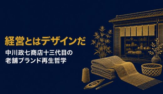 中川淳｜「経営とはデザインである」中川政七商店十三代目が語った300年老舗を現代ブランドに変えたブランディングの哲学