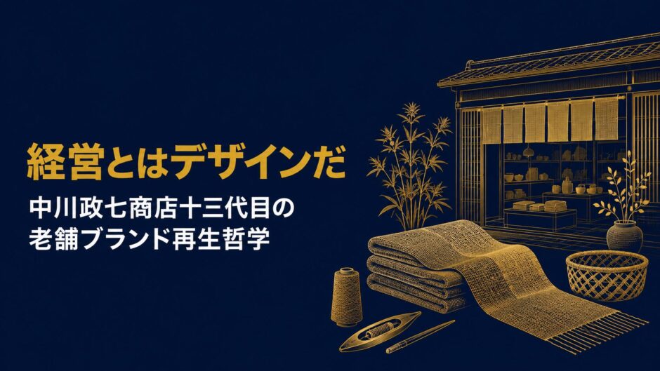 中川政七商店十三代・中川淳さんの著書『奈良の小さな会社が表参道ヒルズに店を出すまでの道のり』を紹介するceobooks.jpの記事アイキャッチ画像